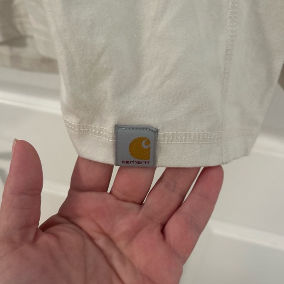 Carhartt Men's white t-shirt Hoodie with Blue Logo - Picture 2 of 5